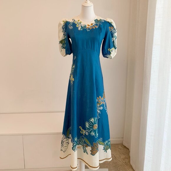 Alémais Luda floral linen midi dress - Picture 5 of 11